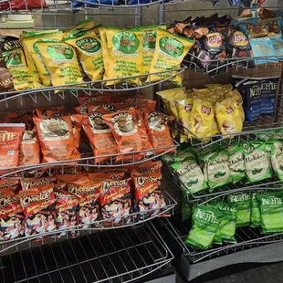 Potato chips selection