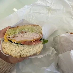  person holding a sandwich