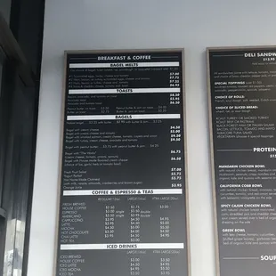 The menu