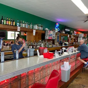 customers at the bar