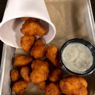 Buffalo cauliflower - love fried cauliflower but didn't taste the buffalo seasoning but still very good.