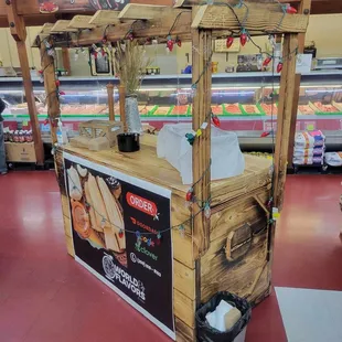 a food cart in a grocery store