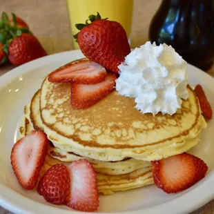Buttermilk Pancakes with Strawberries!