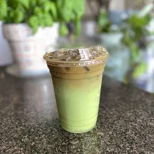 Dirty matcha latte