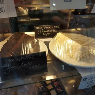 a chocolate cake and a piece of cake