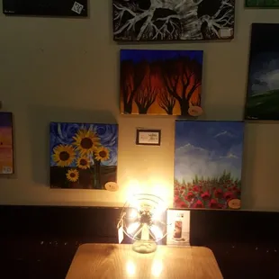 The art on the walls is for sale!