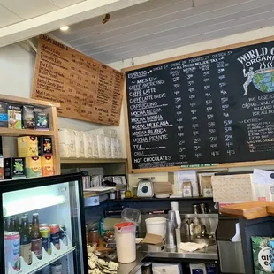 Coffee and Latte menu's