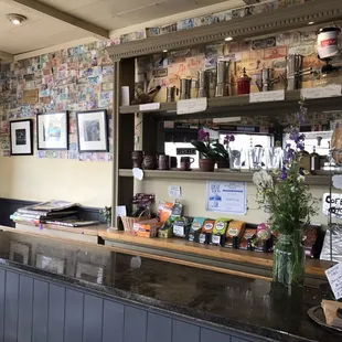 One side of the coffee shop.