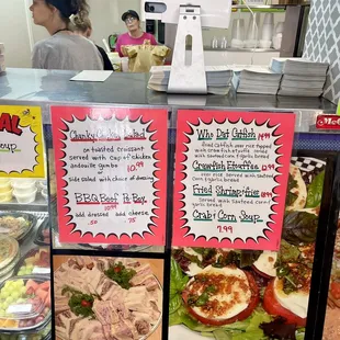 a variety of food items on display