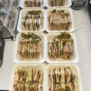 a variety of sandwiches