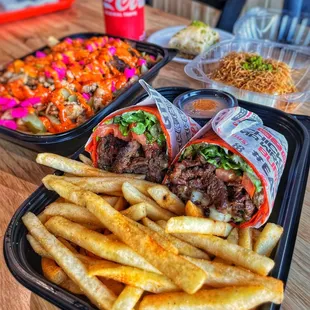 Beef Wrap Combo (comes w/ fries and canned soda) (IG: vetteats)