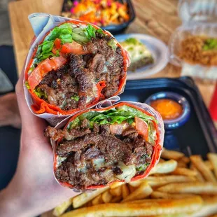 Beef Wrap Combo (comes w/ fries and canned soda) (IG: vetteats)