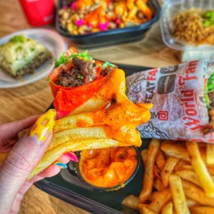 Beef Wrap Combo (comes w/ fries and canned soda) (IG: vetteats)