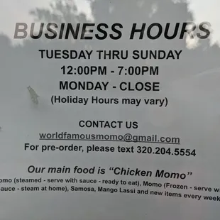 Business hours