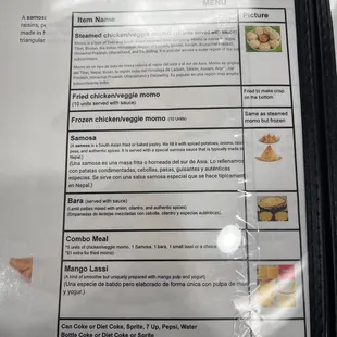sushi and sashimi, menu