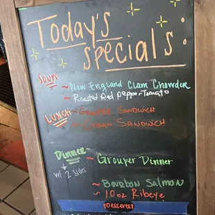 Be sure to check the Specials board