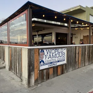 The restaurant is right on the beach, next to free parking!