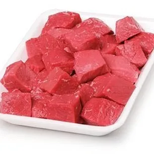 beef cubes in a bowl