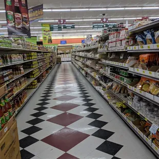 the aisle of a grocery store