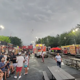 food trucks parked in a parking lot