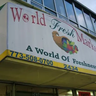 a sign for a world of freshness