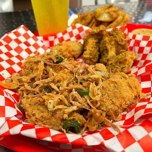 You&apos;ll never see my eyes I will not call you back  8-piece Saigon 22 Herbs &amp; Spices and Shawarma wing combo w/ rings of onion