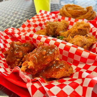 Hopes may rise in the Grasmere  8-piece Saigon 22 Herbs &amp; Spices and Honey BBQ wing combo w/ rings of onion