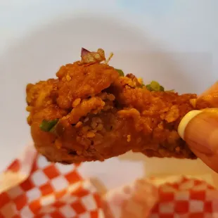 What your looking at is szechuan chicken wing. Its delicious hands down the best flavor.