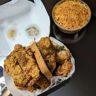 French Garlic Parmesan &amp; Peri Peri Tenders &amp; Red Garlic Fried Rice