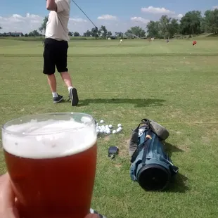 Today was a great day for beer and a bucket of balls.