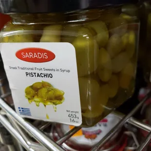 Pistachios in syrup