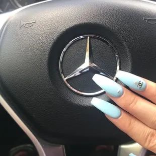 I got blue coffin nails by the owner