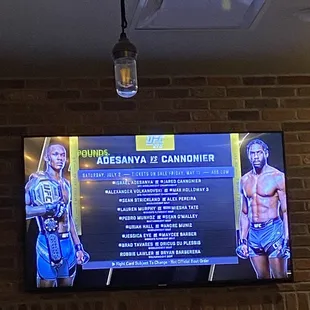 a television screen with a wrestling match on it