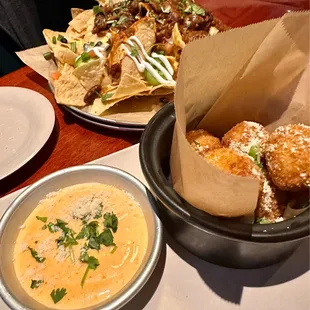 Nachos and mac &amp; cheese balls