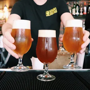 two glasses of beer