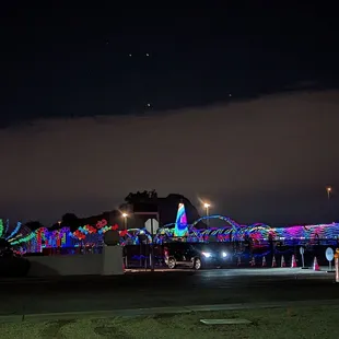 Looking at most of the light display from parking lot across the street where we put our kids back in their car seats Dec 2022