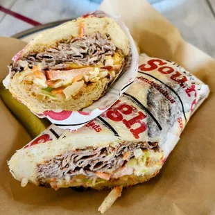 8&quot; Smoked Brisket with cole slaw and homemade spread - delicious!