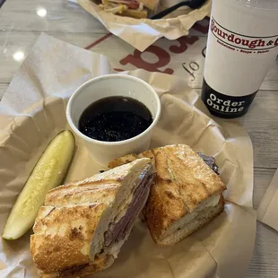 French dip with complimentary Pickle