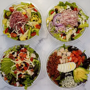 a variety of salads