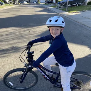 3rd ride after school and absolutely loving the gears on his "Giant XTC".
