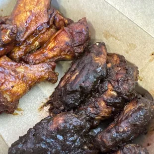 Jerk wings and bbq wings
