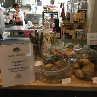a display of baked goods