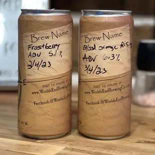 two cans of beer