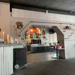 the interior of a coffee shop