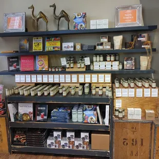 a display of various spices