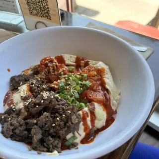 Korean 'BBQ' Beef Short Ribs Hummus Bowl