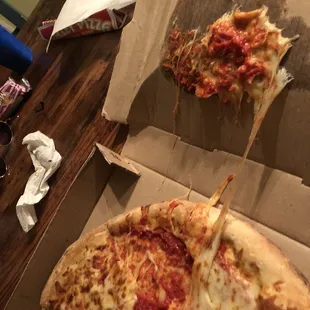 two slices of pizza