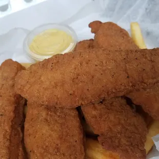 5 Piece Chicken Fingers Served with Fries and Honey Mustard