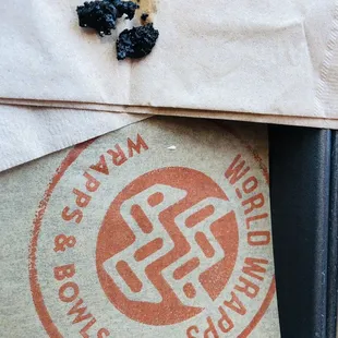 Charred wood piece of wood in our chicken plate.