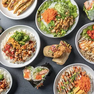 Sushi burritos, Rice paper wraps, salmon, quesadilla, burritos